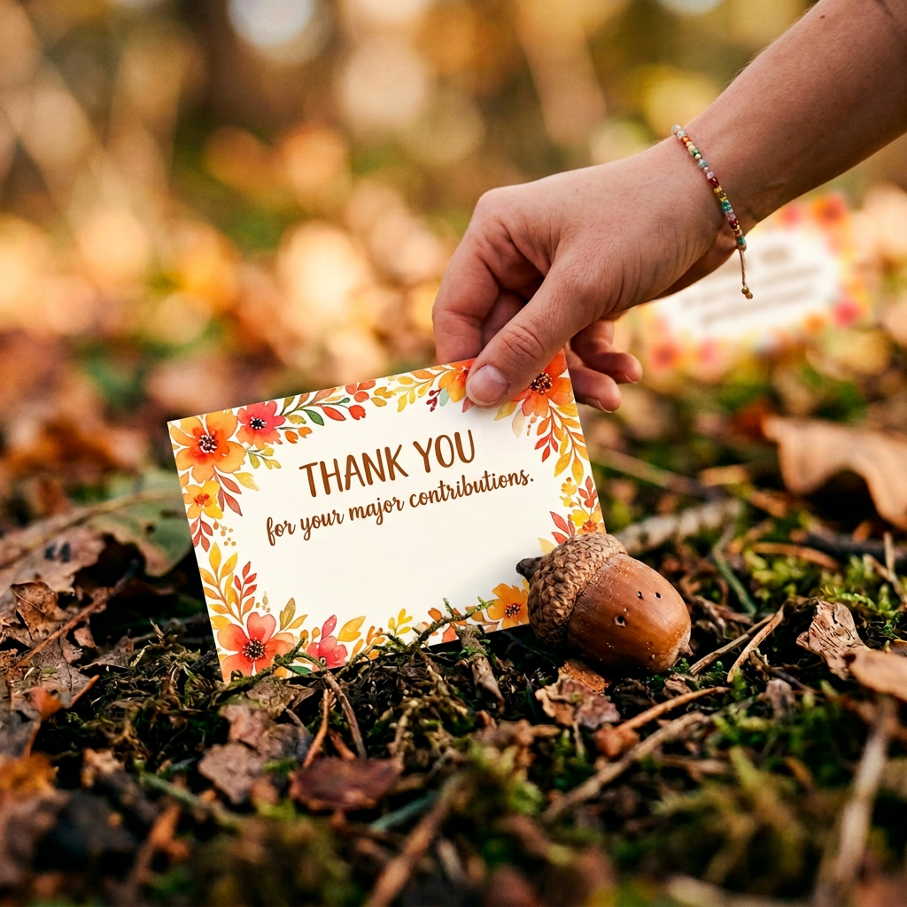 Autumn woodland symbols of seasonal change Dried oak leaf and acorn resting on moss-covered forest floor